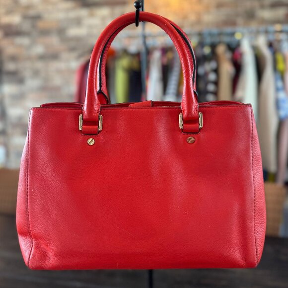 Michael Kors Red Leather Tote Bag - Picture 8 of 8